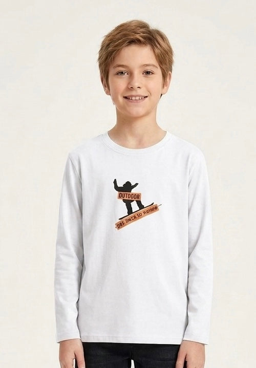Maglia Maniche Lunghe Snowboard Bianco