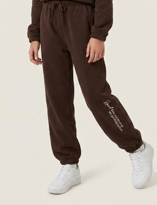 Pantaloni Tuta Felpata Cioccolato