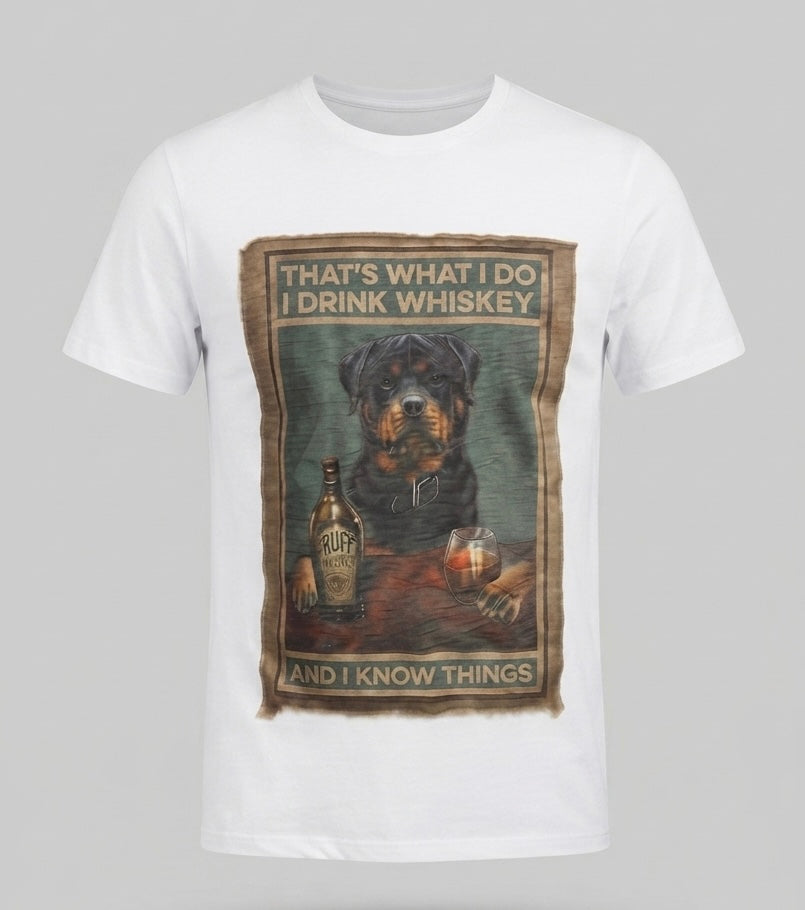 T-Shirt Patch Drink Whiskey Rottweiler