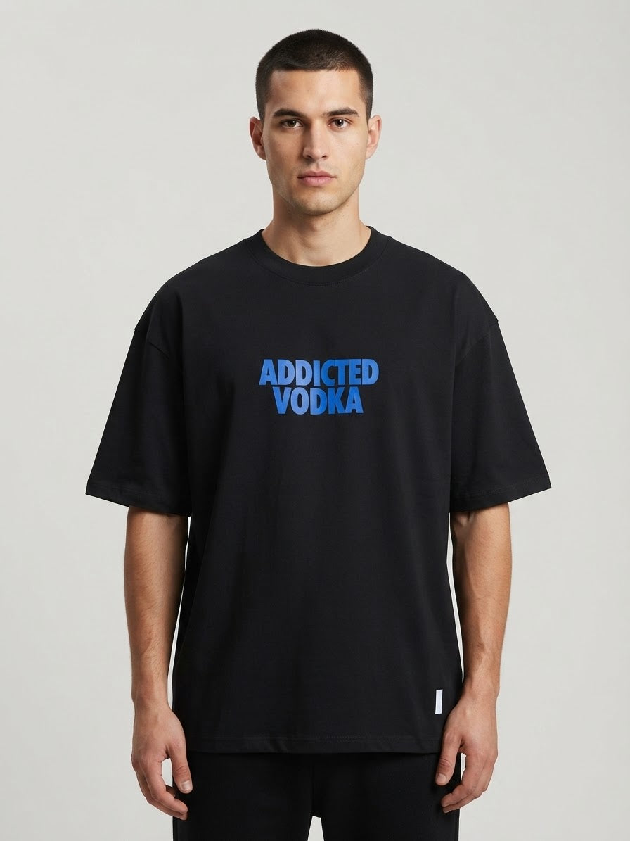 T-Shirt Addicted Vodka Oversize Nera