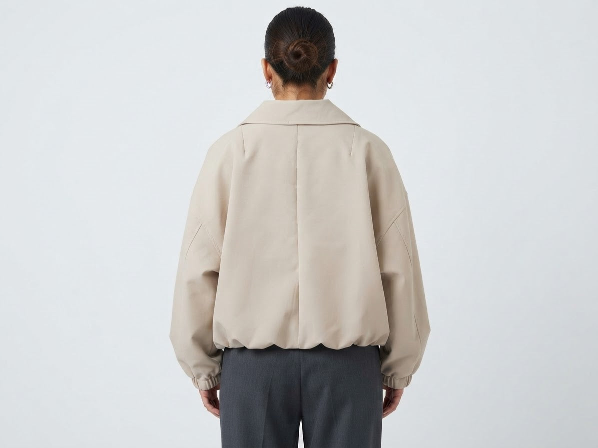 Giacca Bomber Donna Oversize Greta Beige Tortora