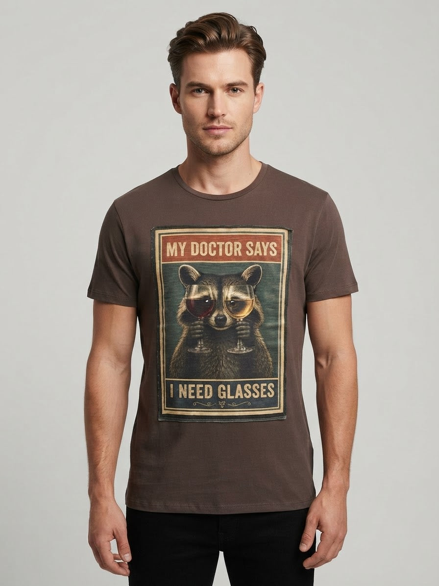 T-Shirt Patch My Doctor Says I Need Glasses Cioccolato