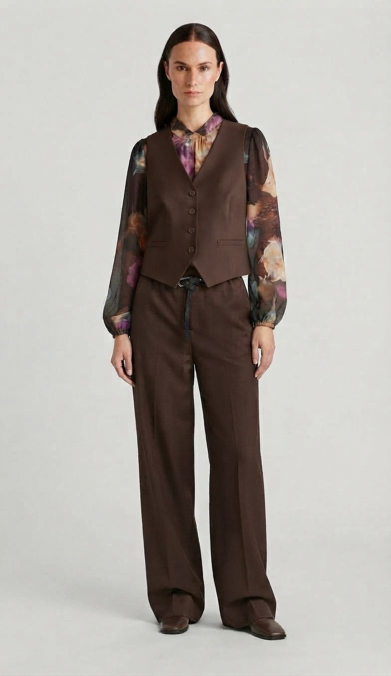 Gilet Harper Sartoriale Monopetto Marrone