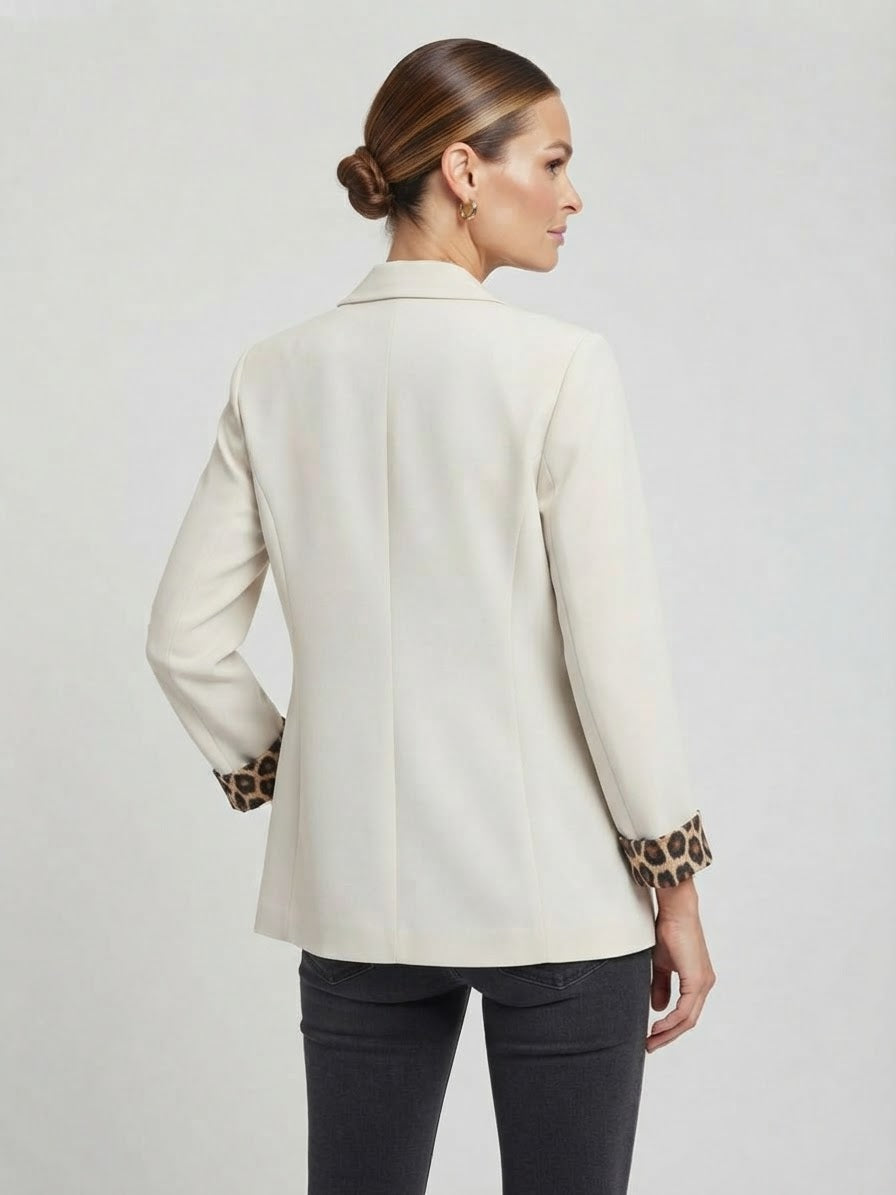 Blazer Parigi Leo Panna Con Fodera Leopardata