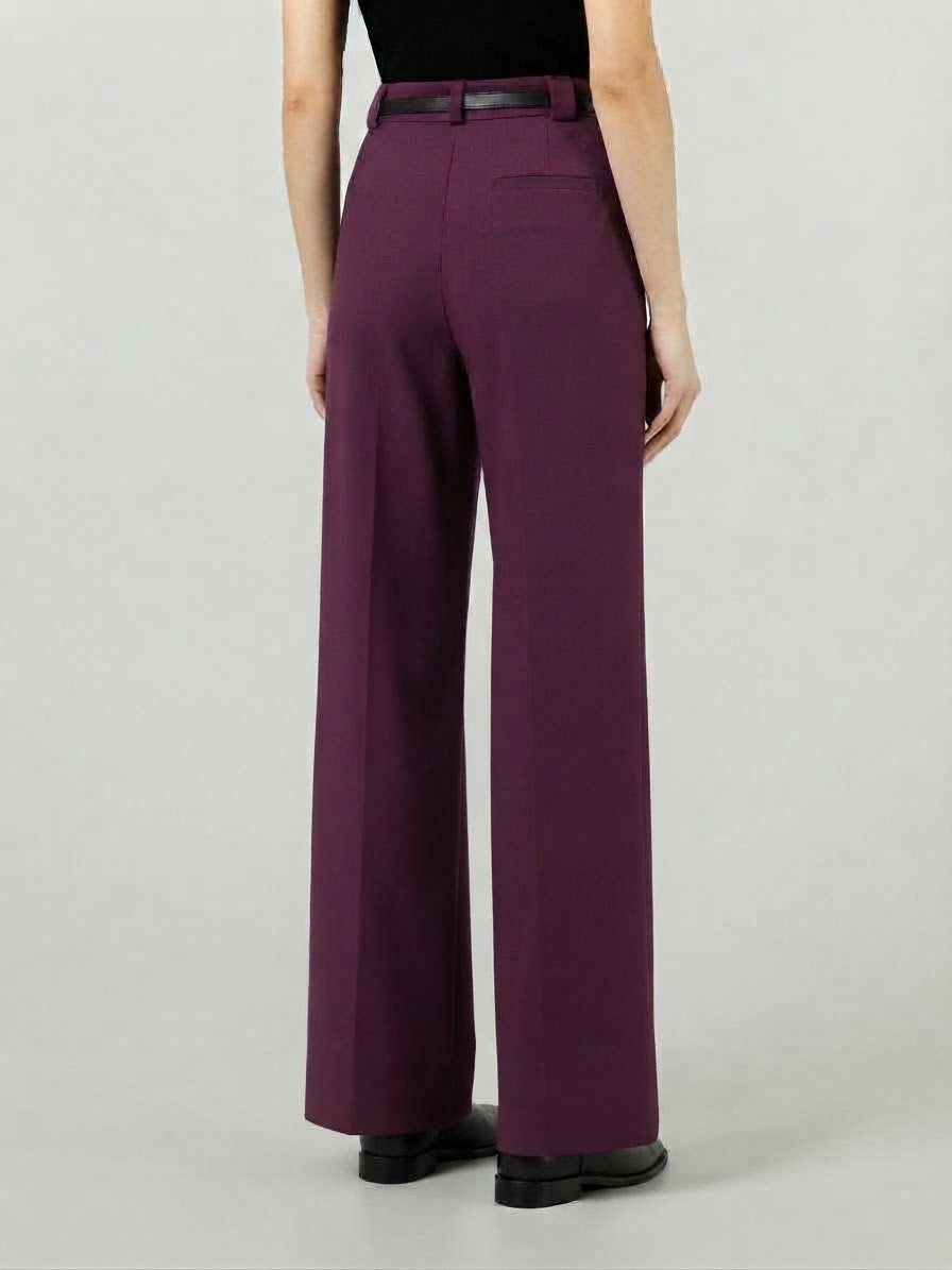 Pantalone Harper Palazzo Sartoriale Prugna