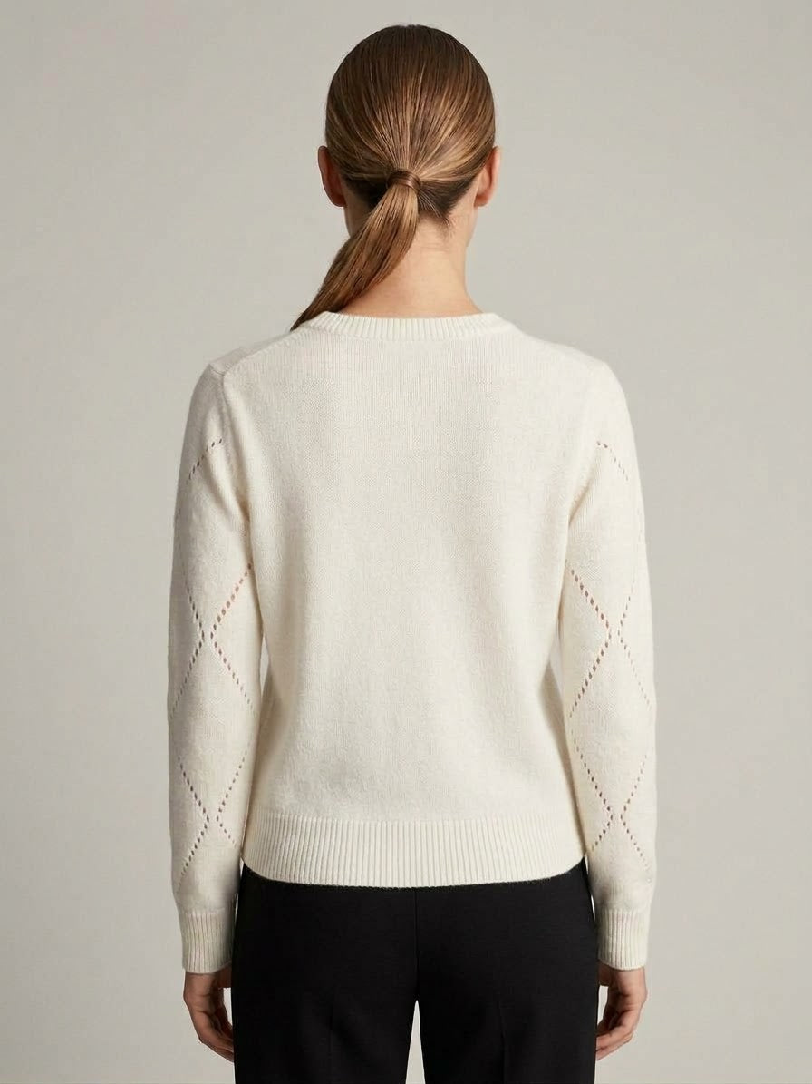 Cardigan Helena Maglia Jacquard Panna