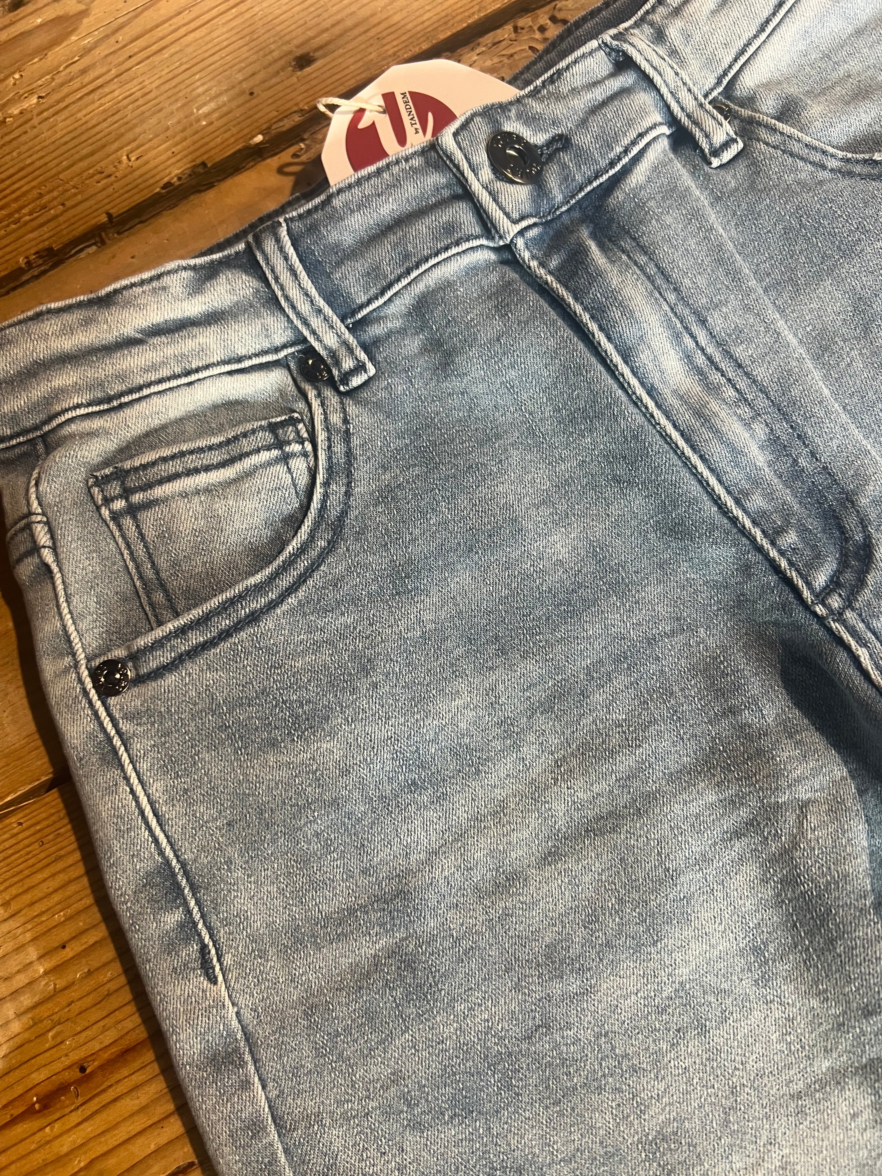 Jeans Slim-Straight Denim Azzurro Chiaro