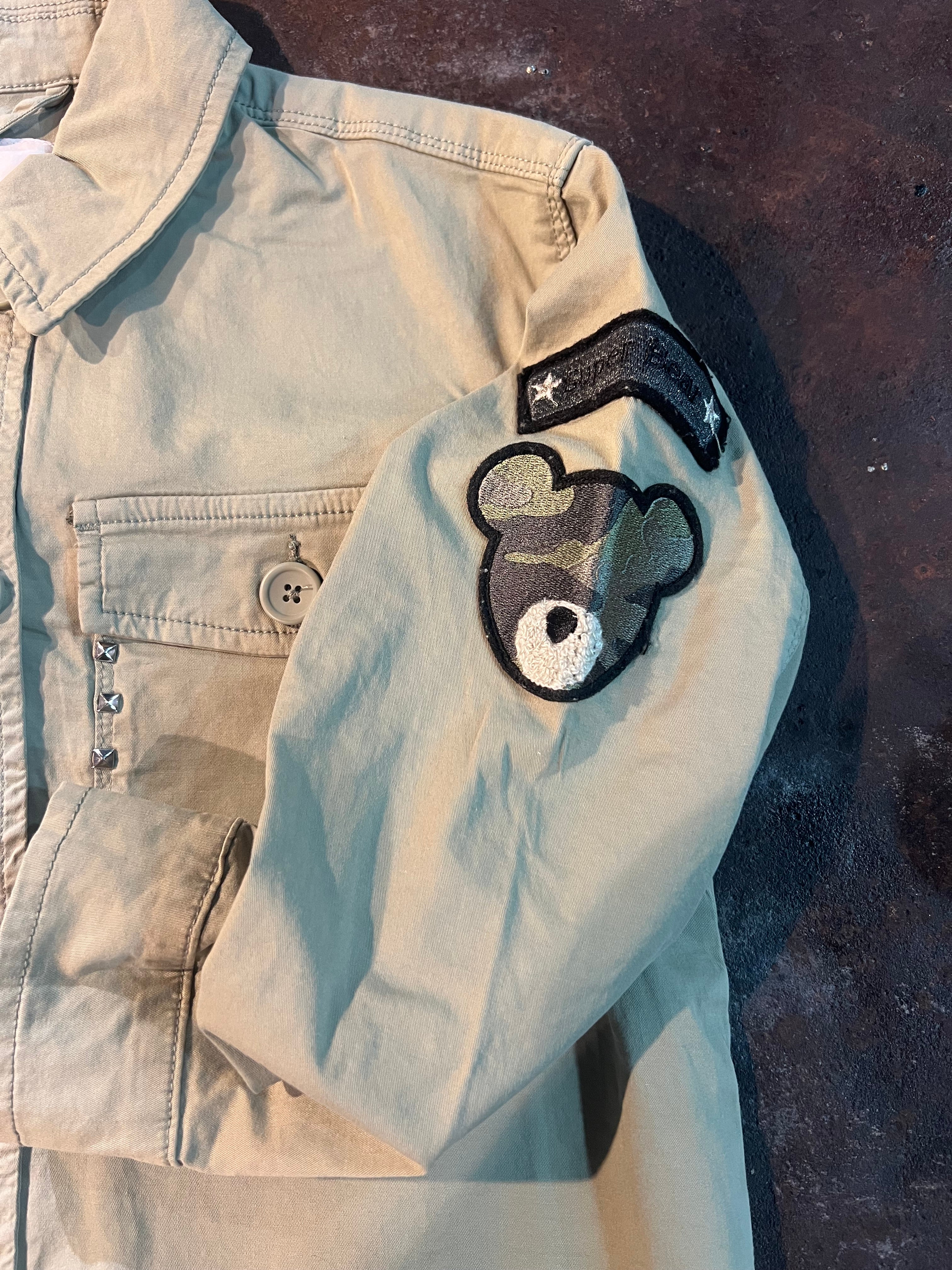 Giacca Army con Patch e Borchie