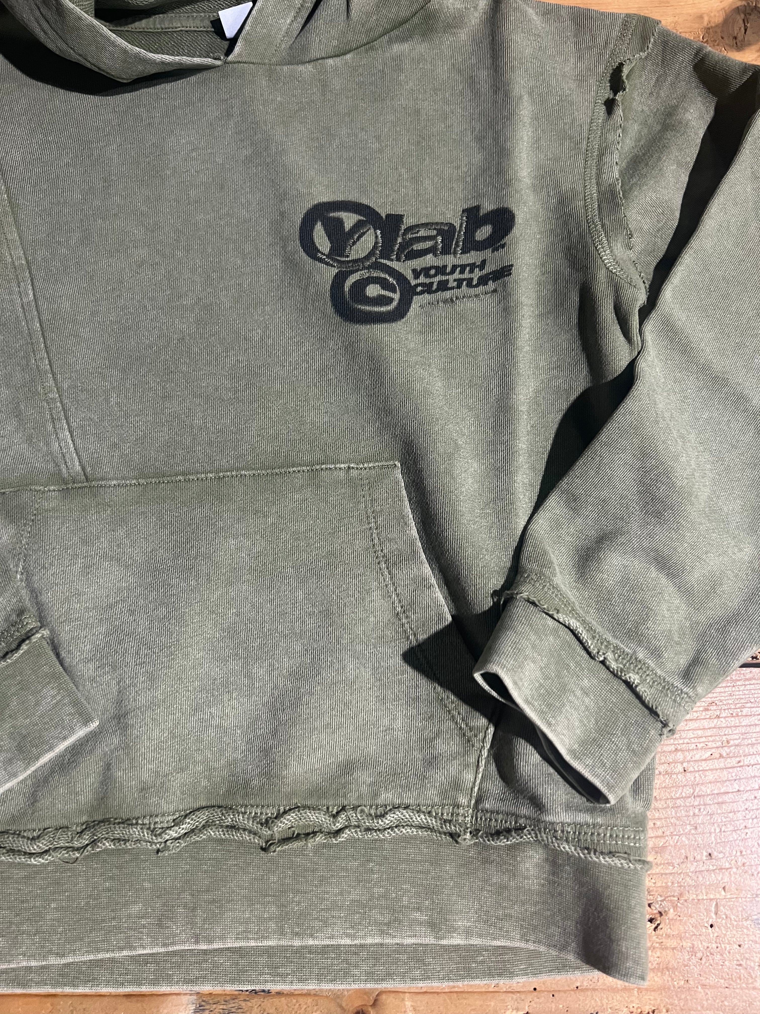 Felpa con Cappuccio Stile Urban Vintage Garzata