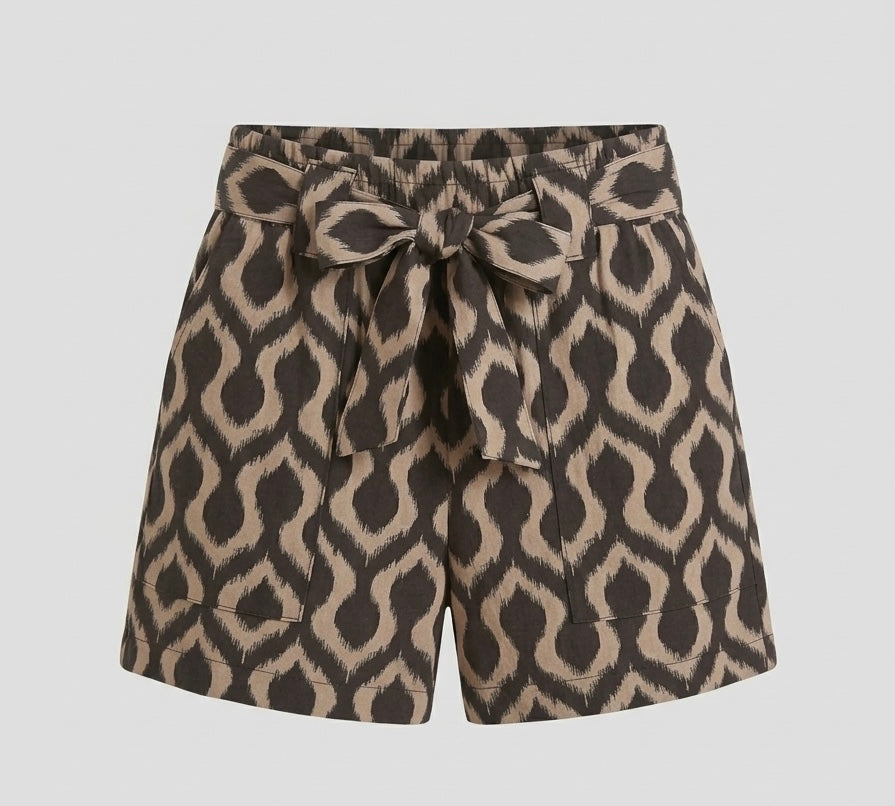 Shorts Nova Con Fiocco e Stampa Etnica