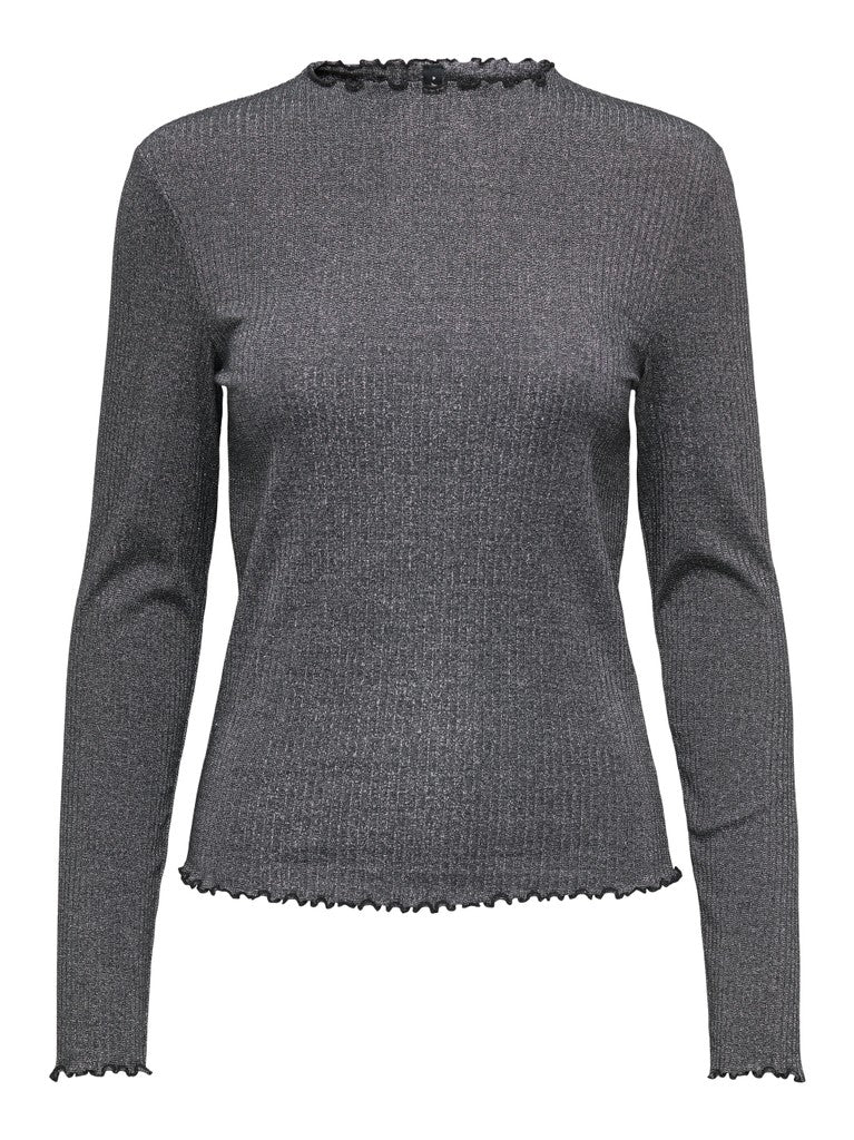 Maglia A Maniche Lunghe Lurex Only Emma Nero