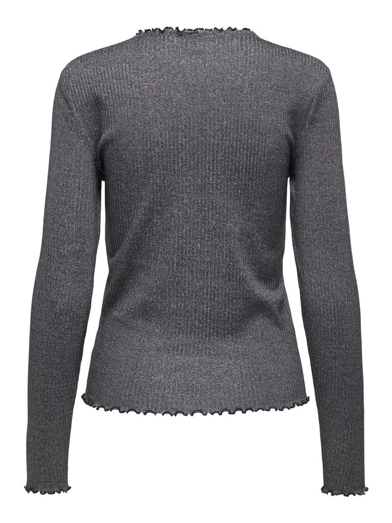 Maglia A Maniche Lunghe Lurex Only Emma Nero