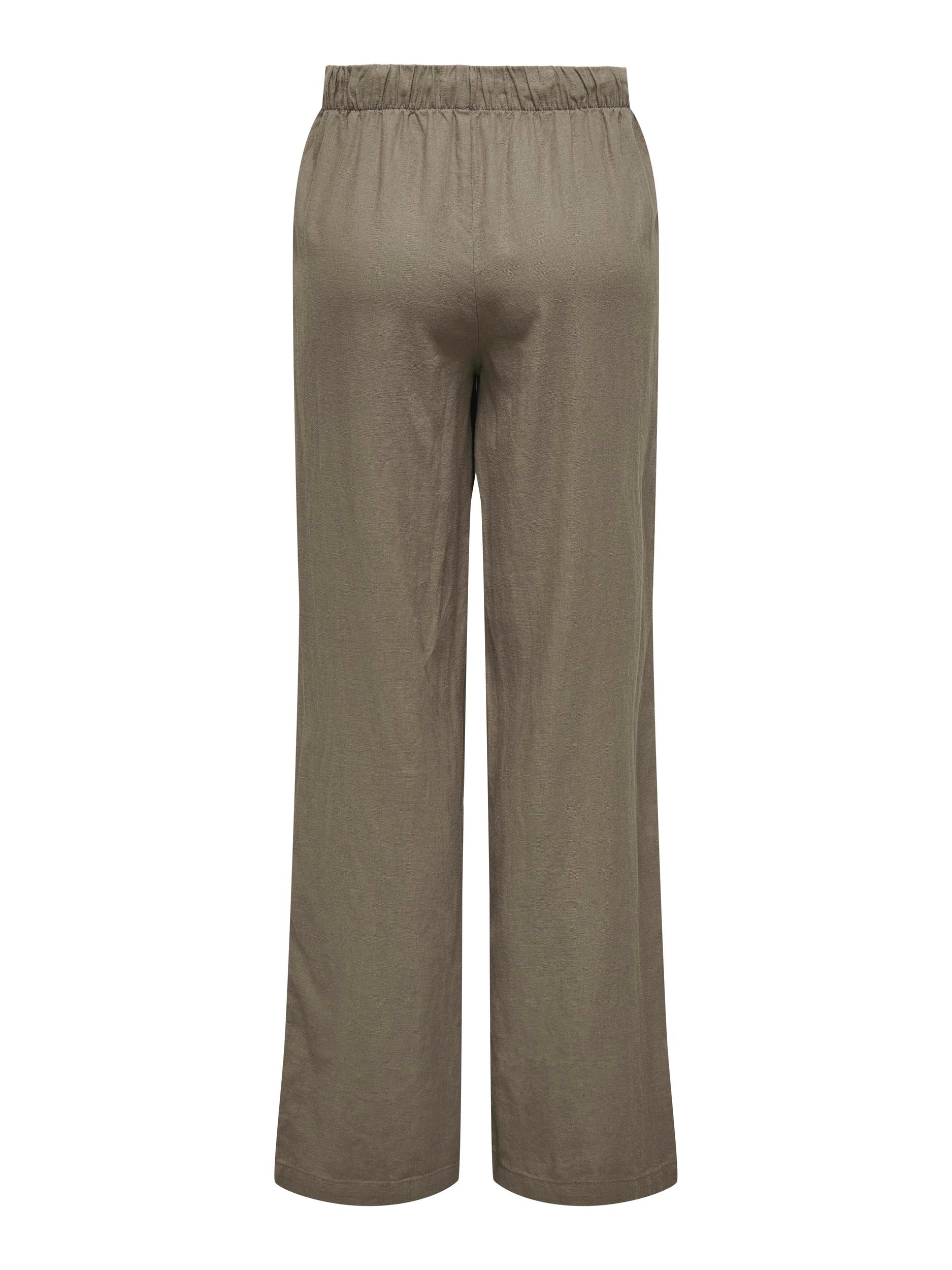 Pantalone Carom in lino marrone