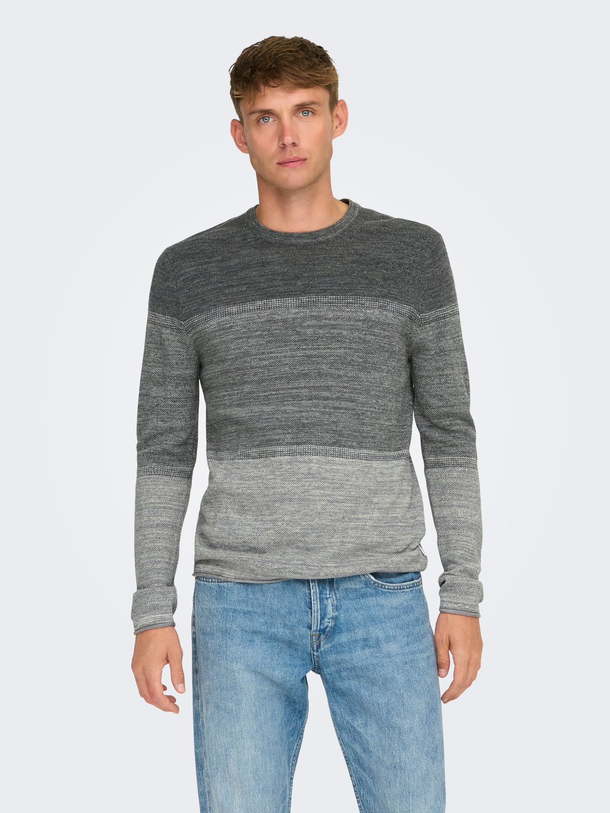 Maglione Felix Only and Sons Grigio Girocollo