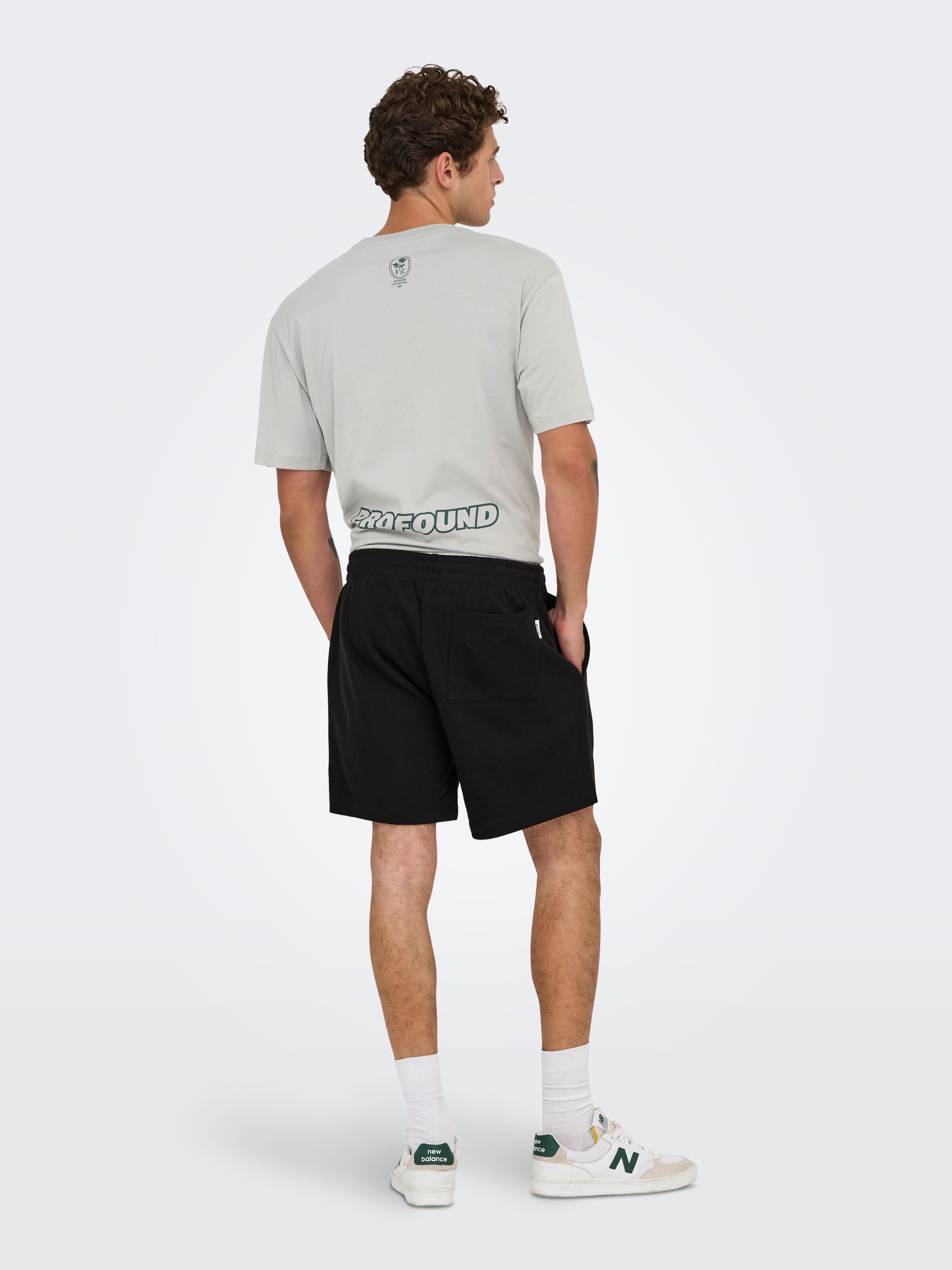Shorts in Felpa David Nero