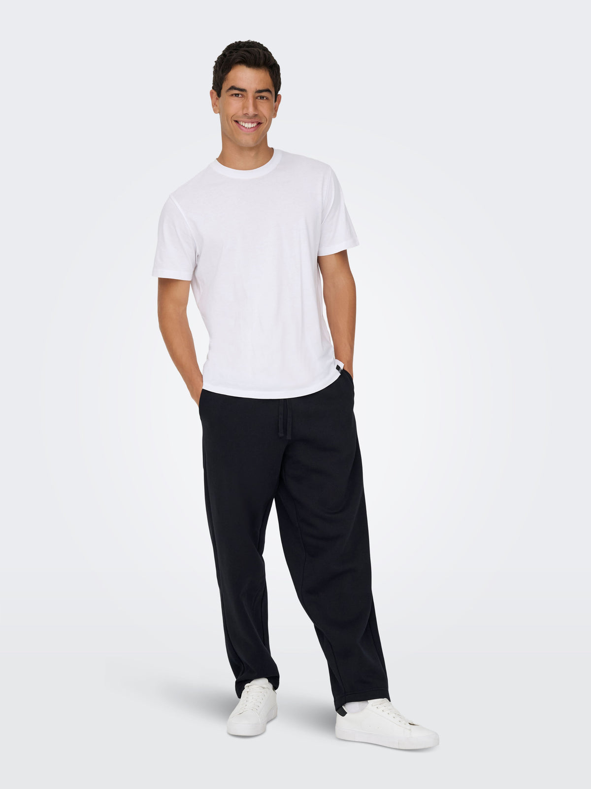 Pantalone Ceres in Felpa Felpato Wide Leg Nero