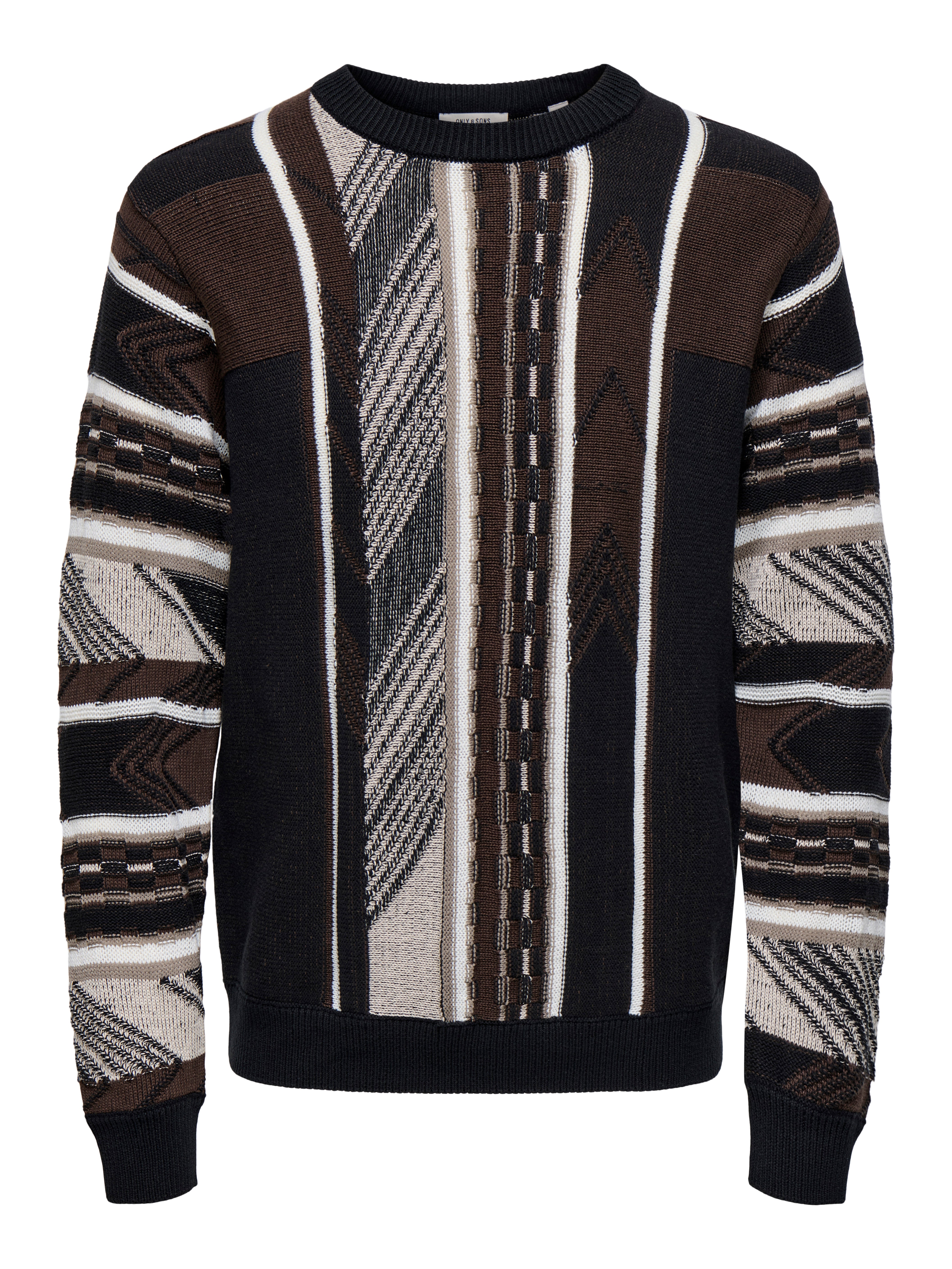 Maglione Only and Sons Crew Marrone