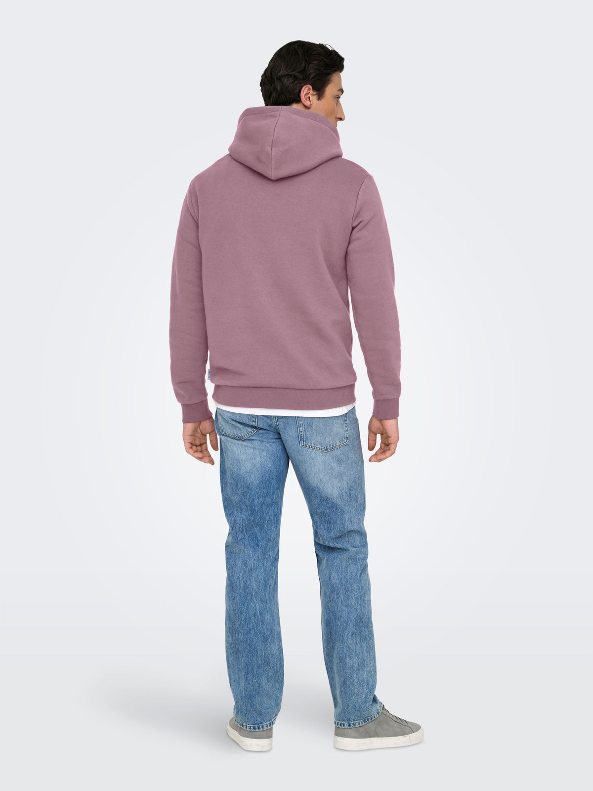 Felpa Uomo Felpata Only & sons con Cappuccio Ceres Rosa Malva