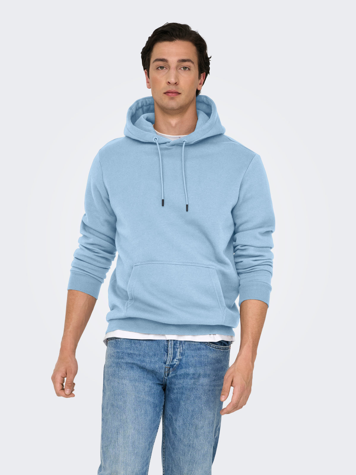 Felpa Uomo Felpata Only & Sons con Cappuccio Ceres Celeste