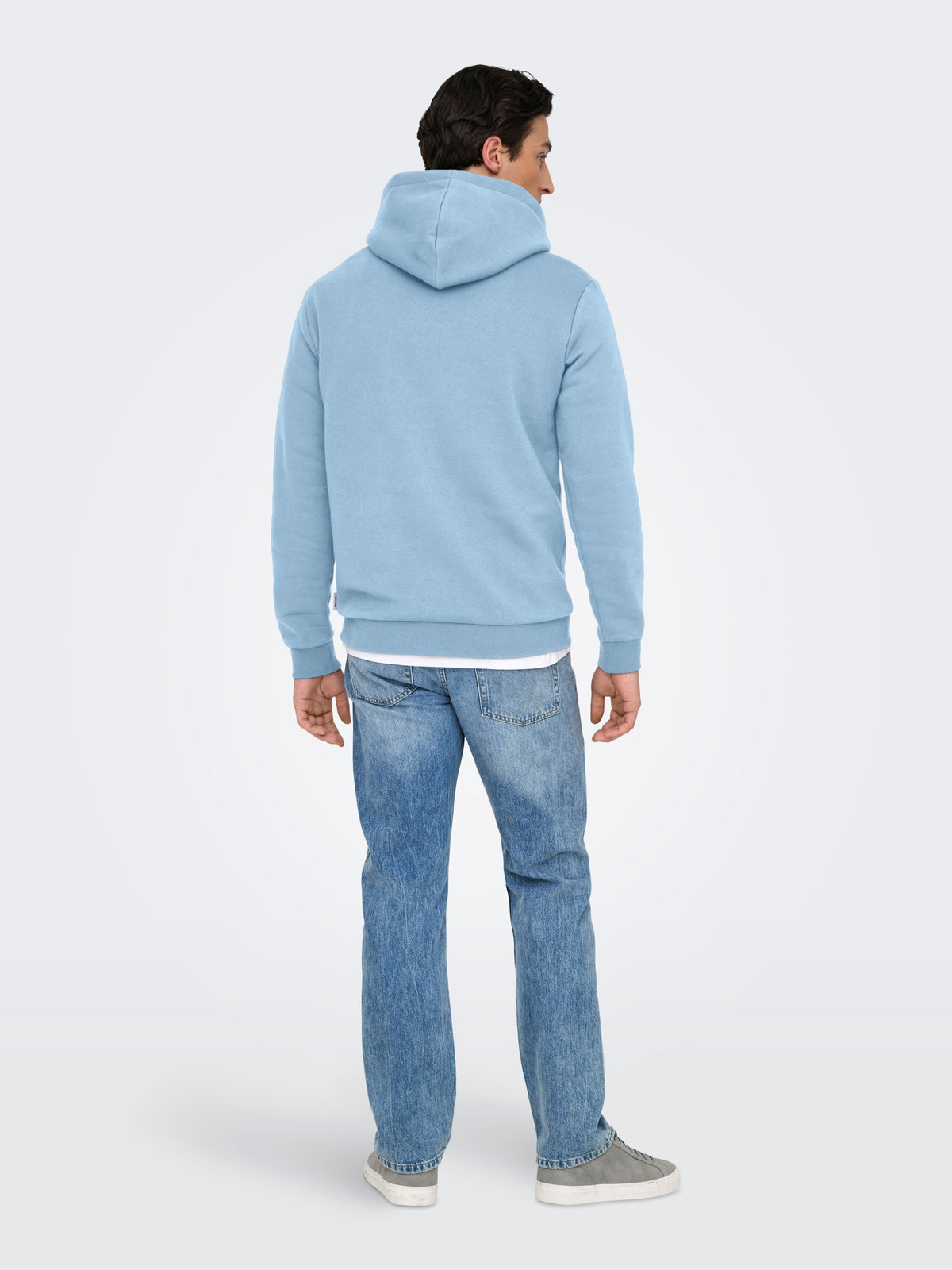 Felpa Uomo Felpata Only & Sons con Cappuccio Ceres Celeste
