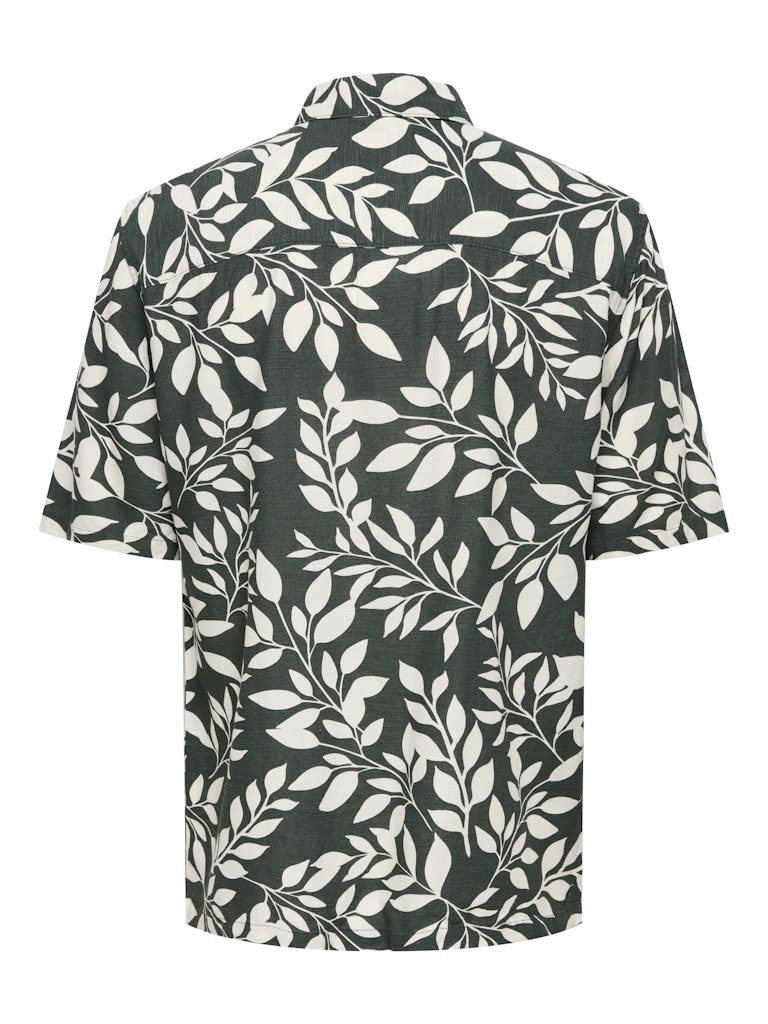 CAMICIA SHARVI LINO MANICA CORTA FOGLIE