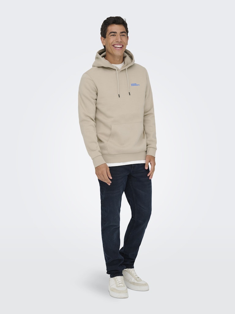 Felpa Only & Sons Hoodie Beige