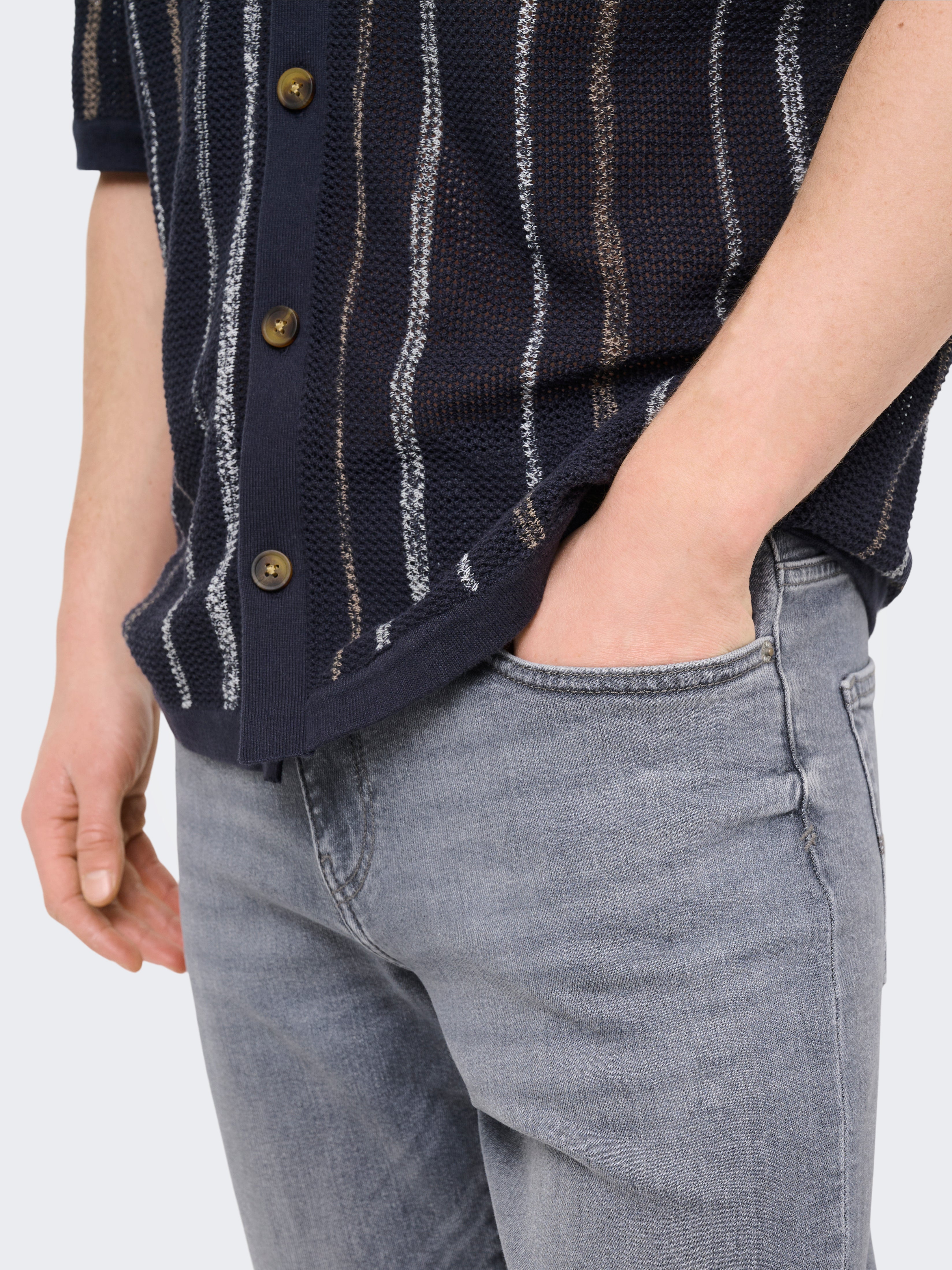 Jeans Weft Regular Grigio