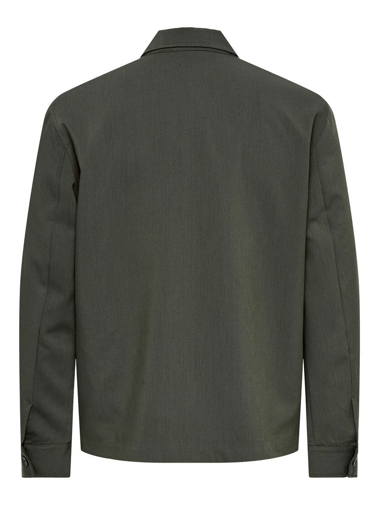 Giacca Camicia Uomo Will Only & Sons Verde Militare