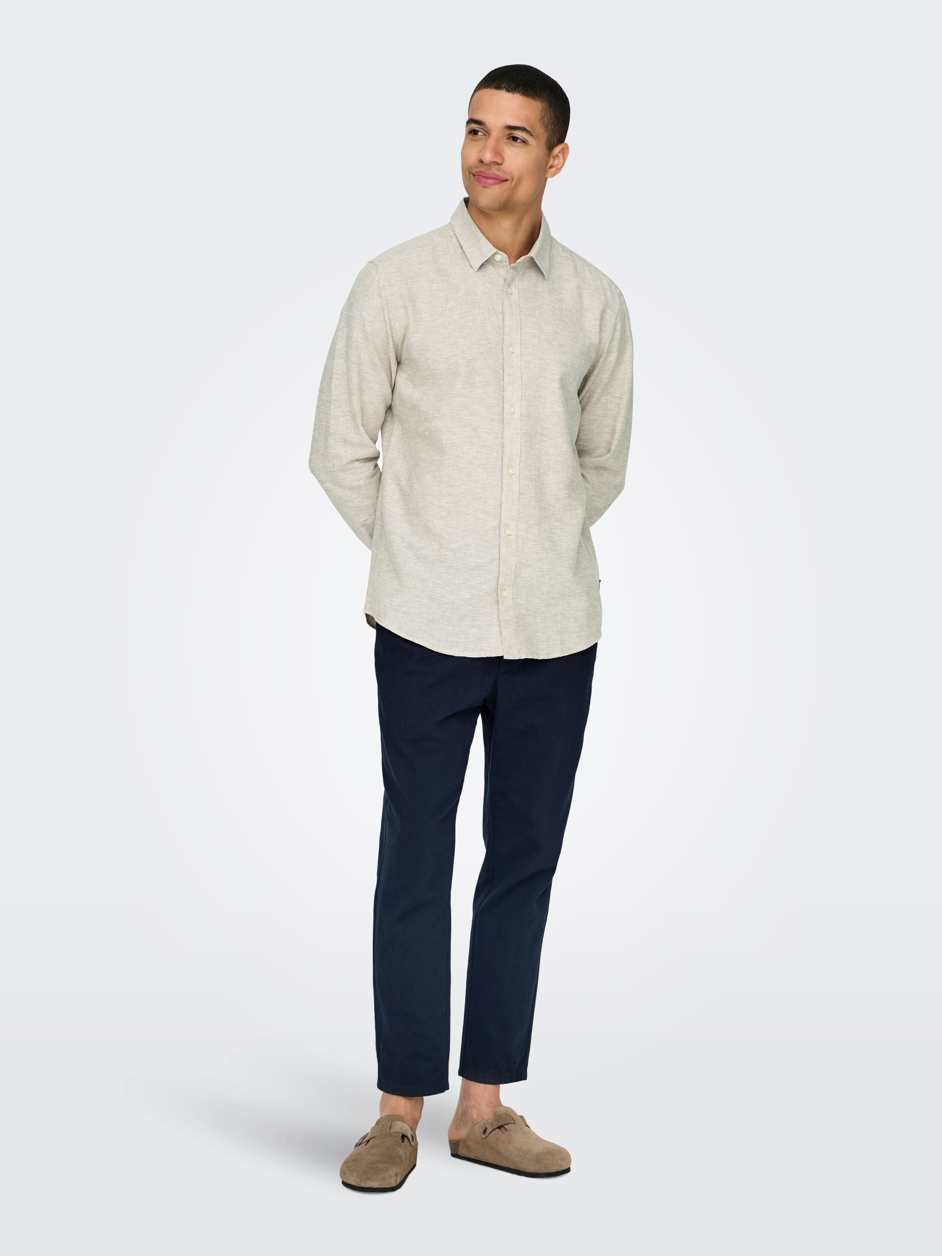 Camicia Caiden colletto beige