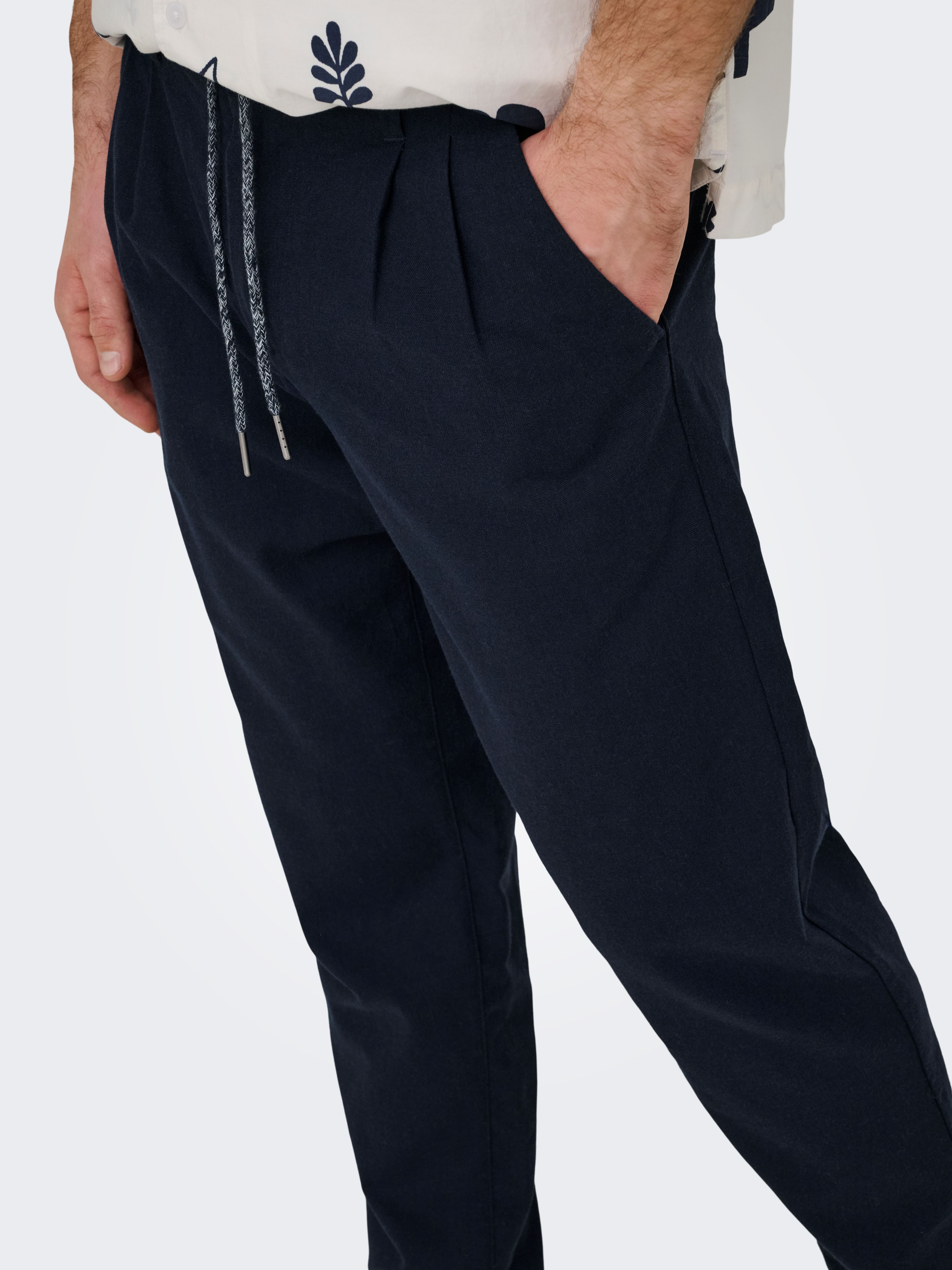 Pantalone Leo Tapered Cropped Blu Navy