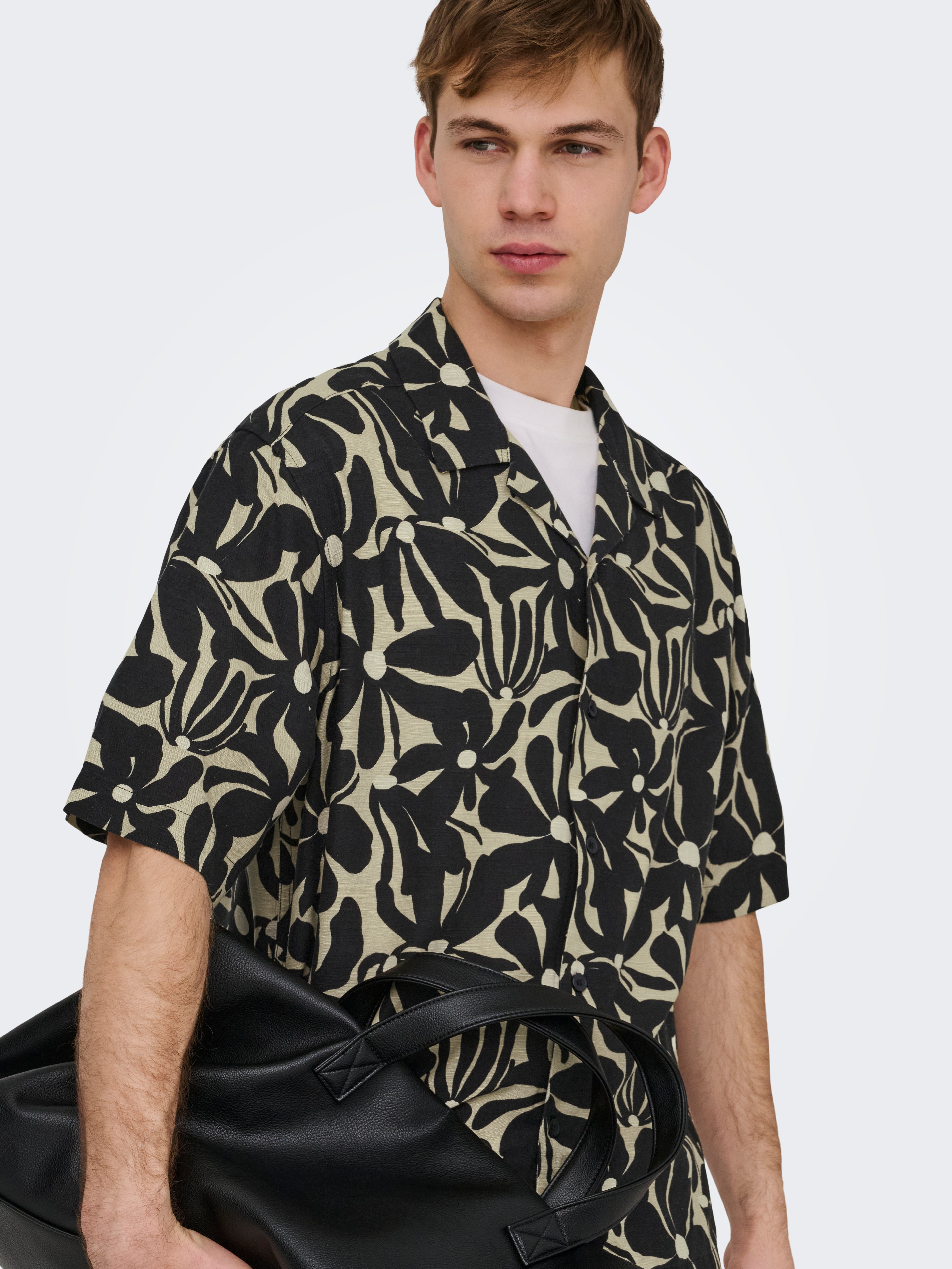 Camicia a Maniche Corte Harvi Mono Floral