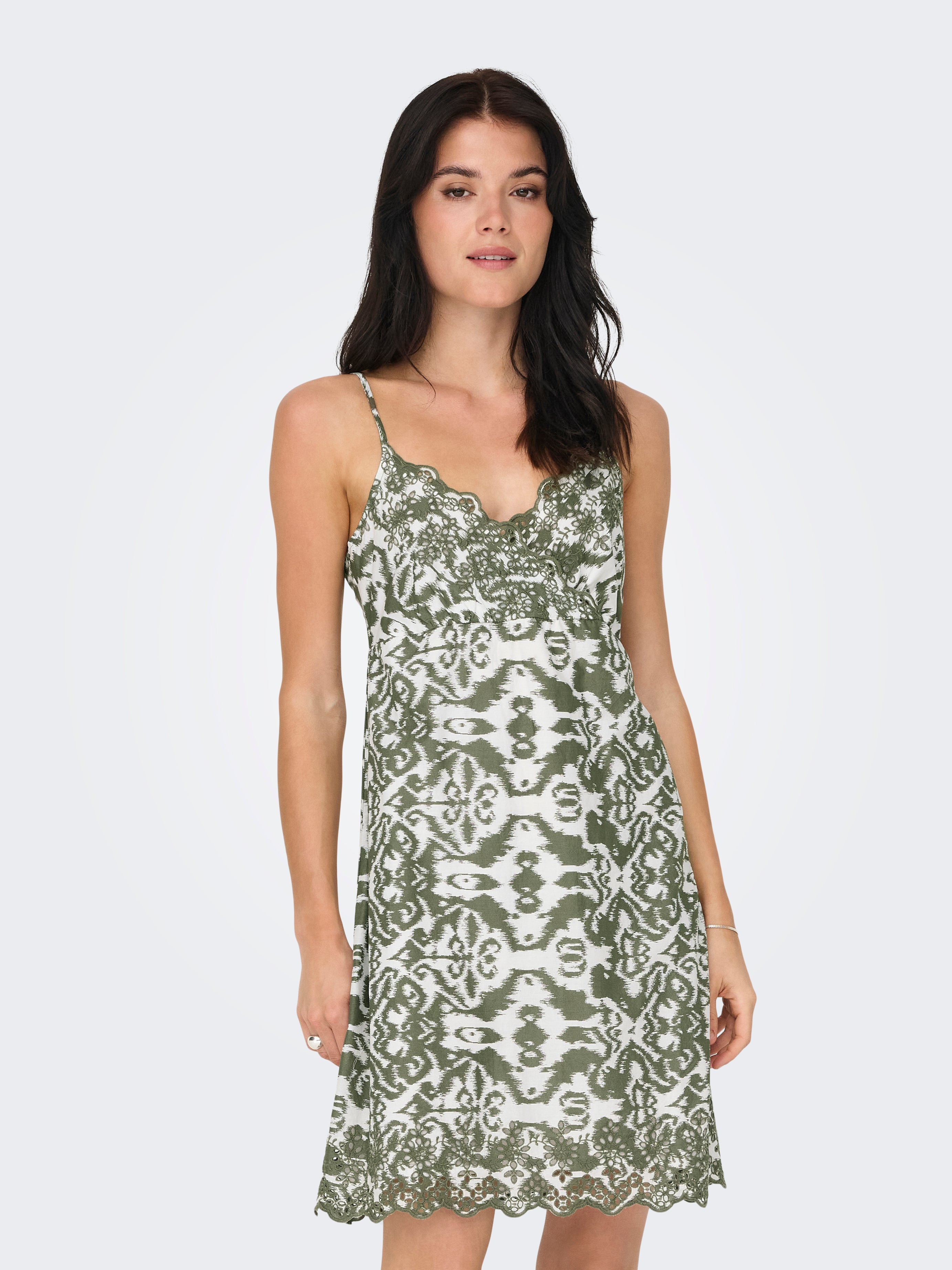 Abito Lou Corto Verde e Bianco
