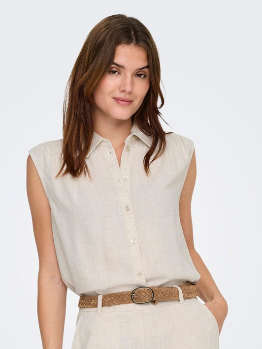 Gilet siesta lino beige chiaro