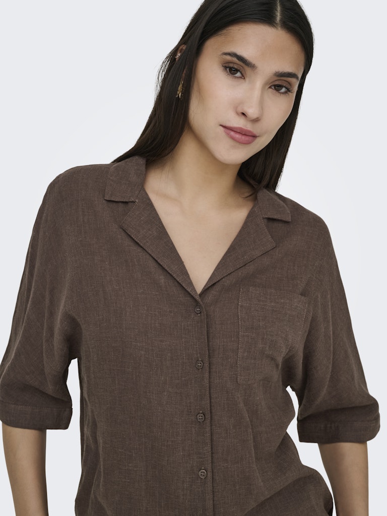 Camicia Bruxelles lino cioccolato