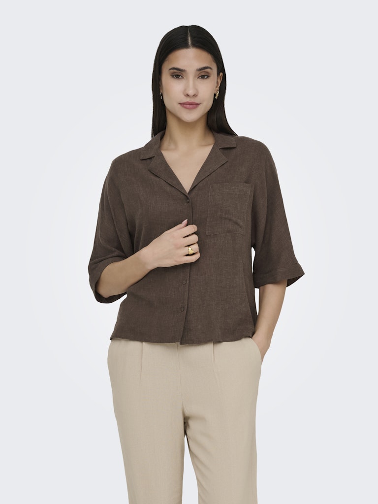 Camicia Bruxelles lino cioccolato