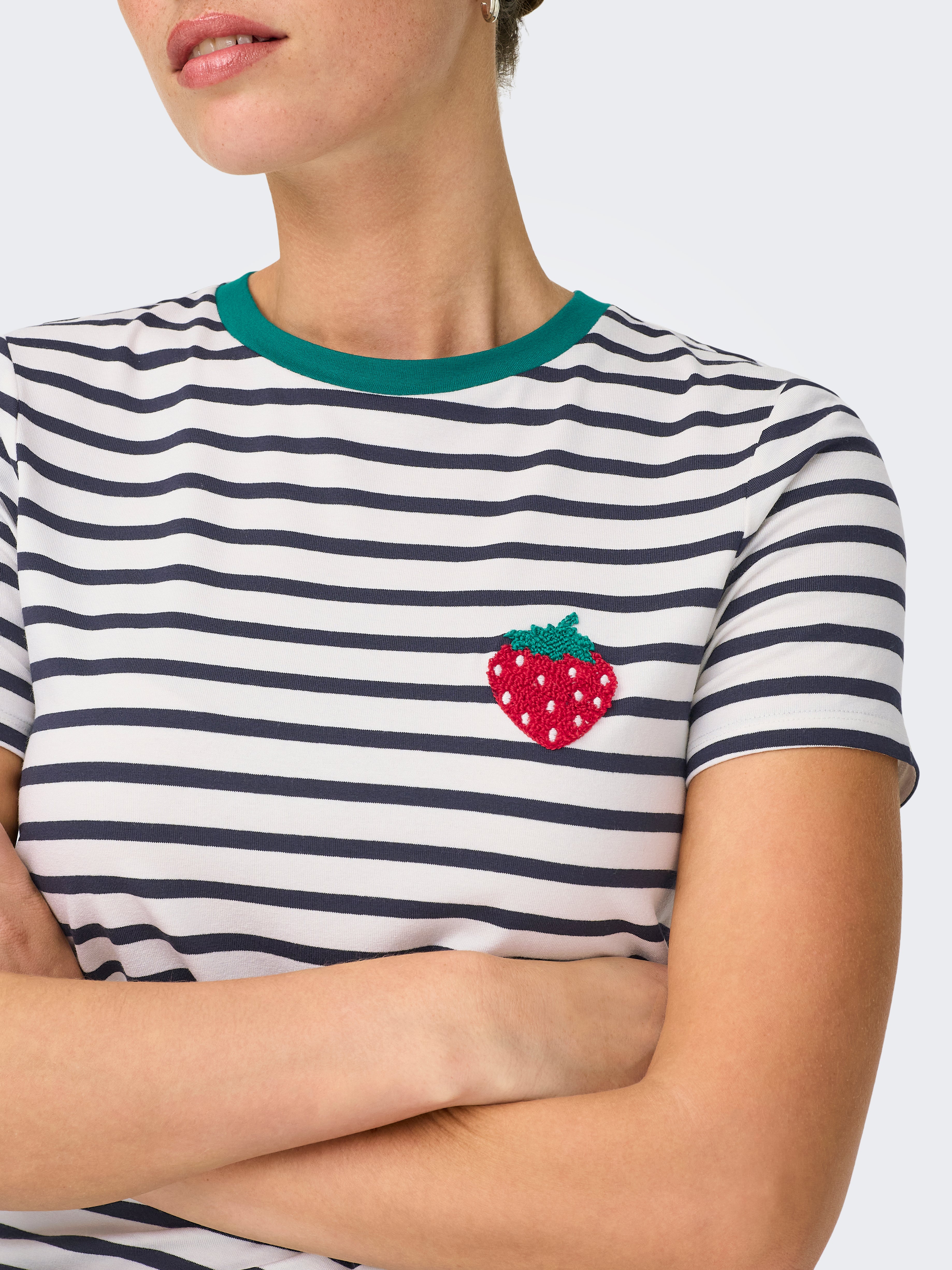 T-shirt Only Righe Fragola