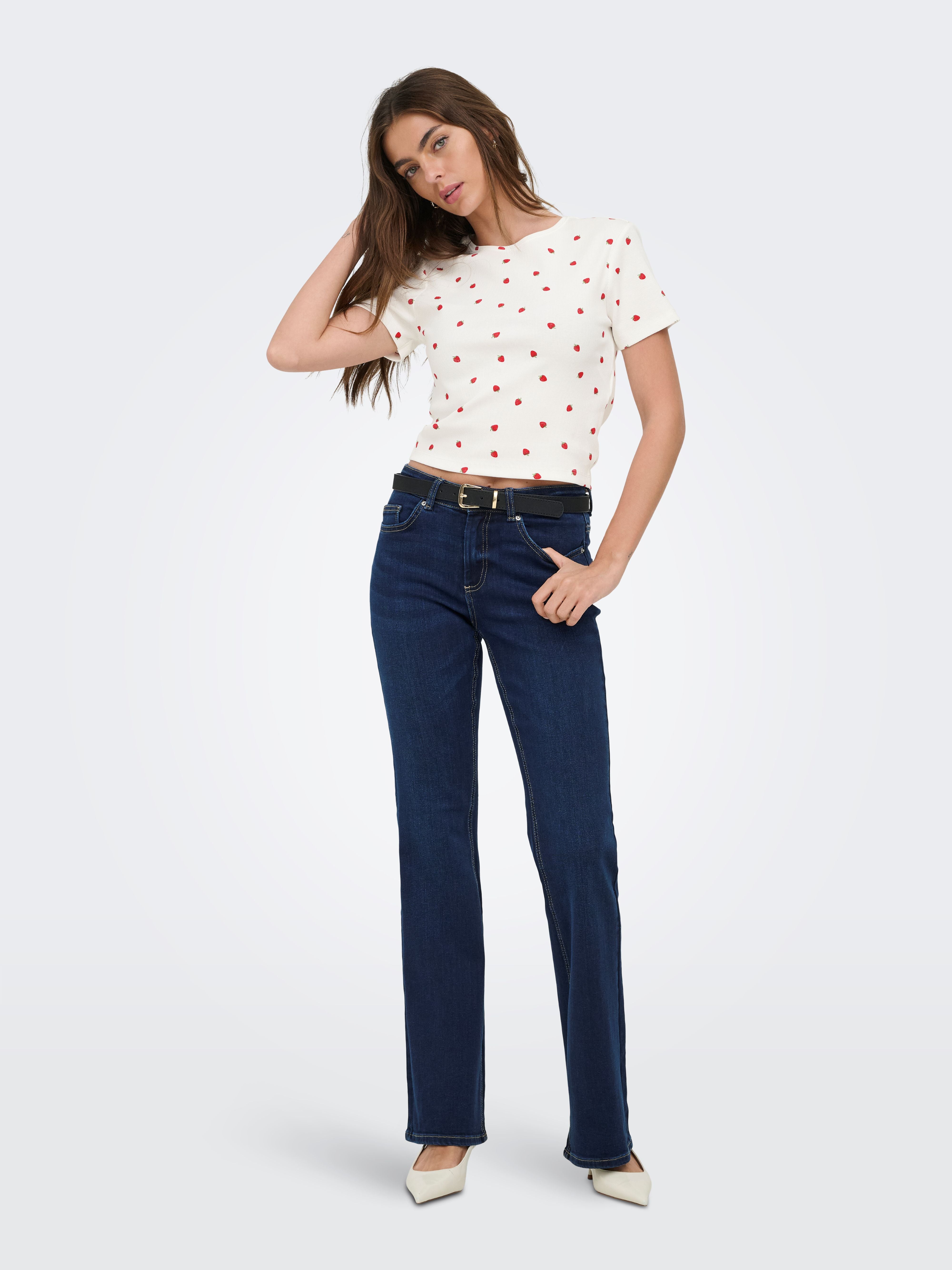 T-shirt Fenja a Costine Fragola