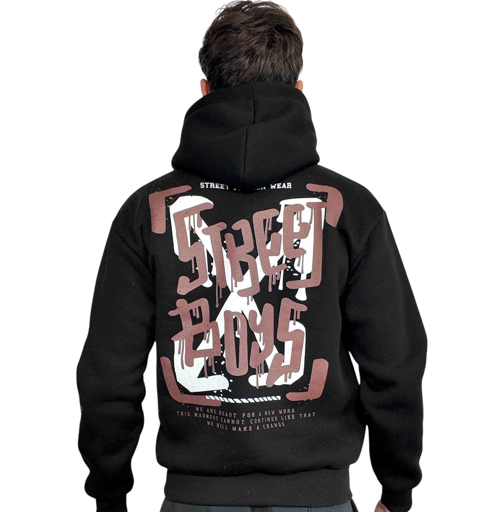 Felpa felpata Street Boys nera