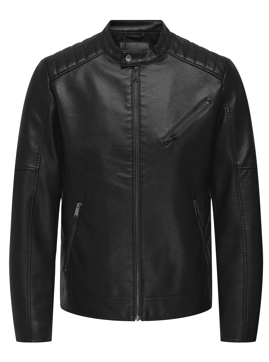 Racer faux leather jacket