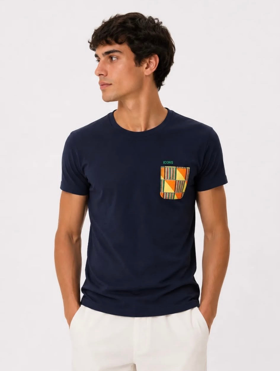 T-shirt Carl Slim Fit con Taschino Geometrico