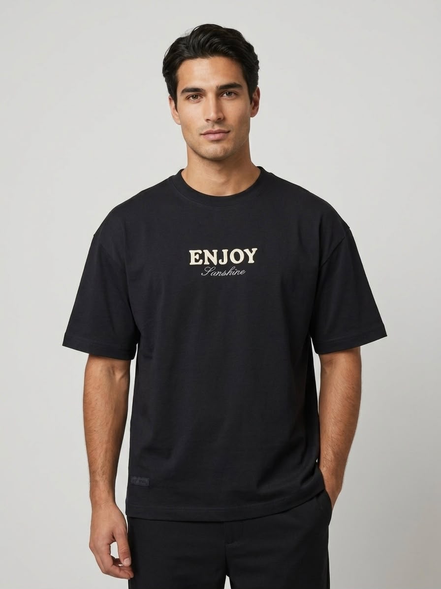 T-shirt Enjoy Relaxed Fit Nero
