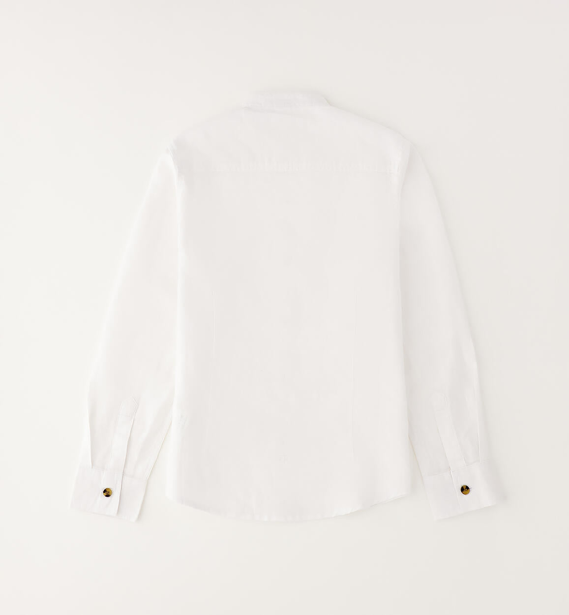 Camicia Amalfi Coreana in Misto Lino Bianca
