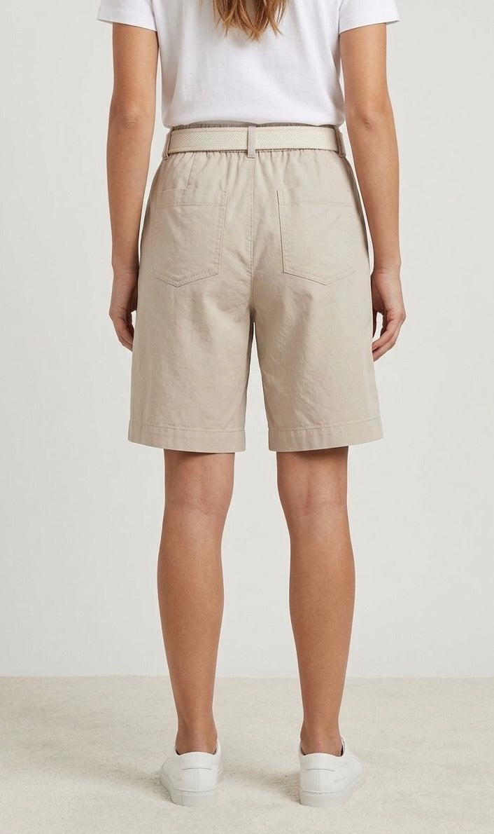 Short Sahara in Cotone con Cinturina Sabbia
