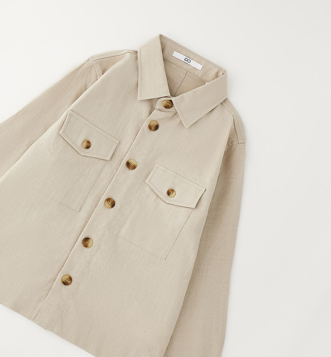 Giacca Oliver Leggera in Misto Lino Beige