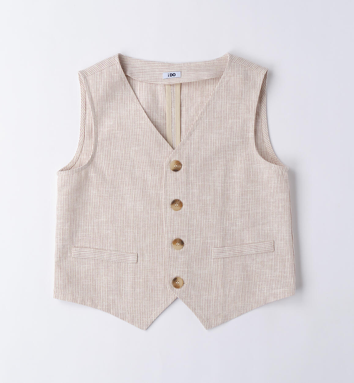 Gilet righe sabbia bianco junior Feel