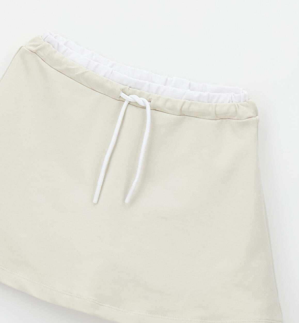Gonna Pantalone Skort in Cotone Ecru