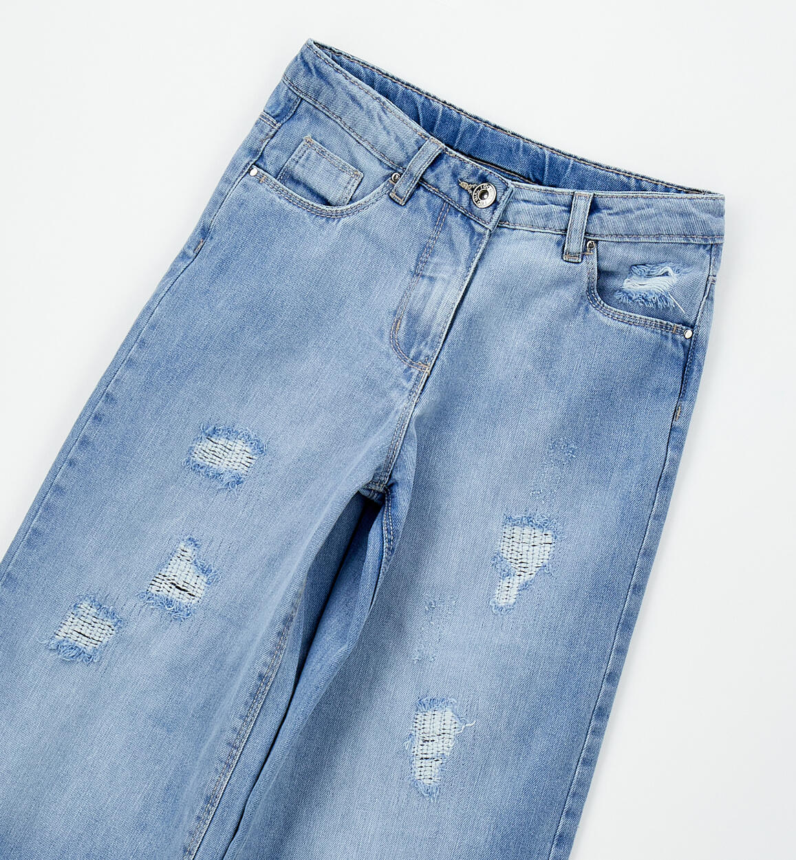 Jeans Wide Leg con Rotture