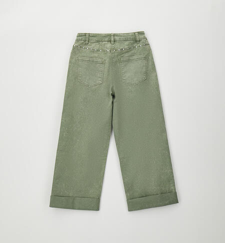 Pantaloni Wide Leg Verde Salvia