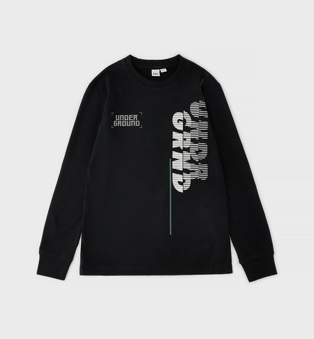 Maglia Manica Lunga Nera Under Ground