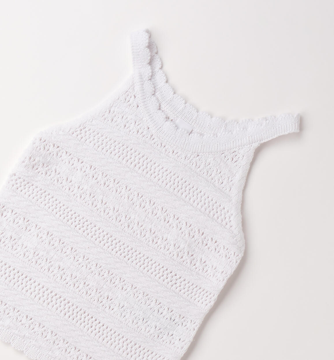 Top Halter in Maglia Lavorata Bianco Crema
